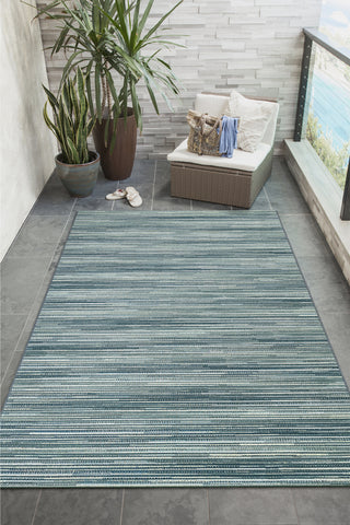 Trans Ocean Marina 8052/04 Stripes Blue Area Rug by Liora Manne