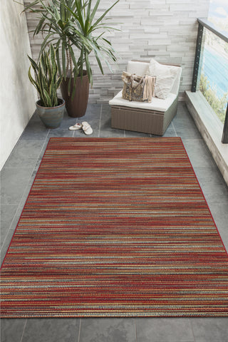 Trans Ocean Marina 8052/17 Stripes Red Area Rug by Liora Manne