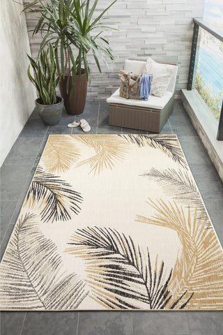 Trans Ocean Portofino 7082/12 Palm Border Natural Area Rug by Liora Manne Room Scene Image Feature