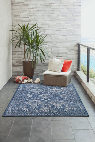 Trans Ocean Carmel 8418/33 Vintage Floral Navy Area Rug by Liora Manne Room Scene Image Feature