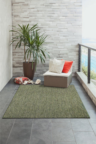 Trans Ocean Carmel 8422/06 Texture Stripe Green Area Rug by Liora Manne Room Scene Image Feature