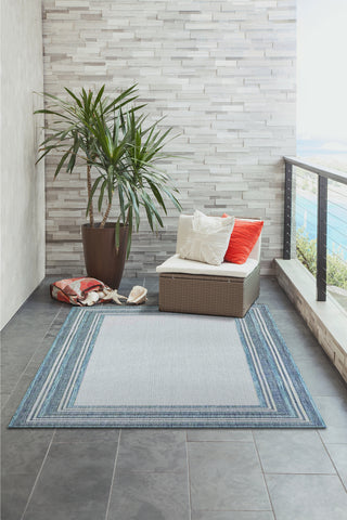 Trans Ocean Carmel 8425/04 Multi Border Blue Area Rug by Liora Manne Room Scene Image Feature