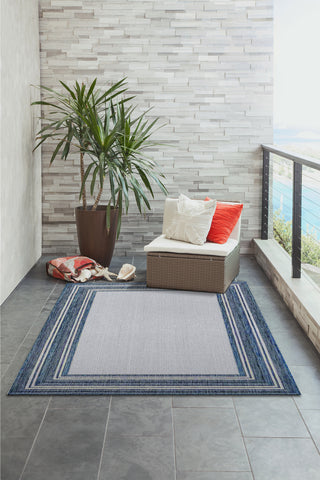 Trans Ocean Carmel 8425/33 Multi Border Navy Area Rug by Liora Manne Room Scene Image Feature