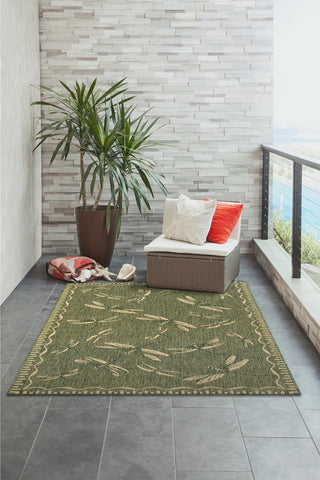 Trans Ocean Carmel 8440/06 Dragonfly Green Area Rug by Liora Manne Room Scene Image Feature