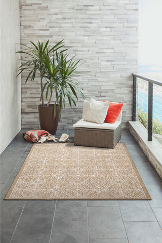 Trans Ocean Carmel 8476/12 Antique Tile Beige Area Rug by Liora Manne Room Scene Image Feature