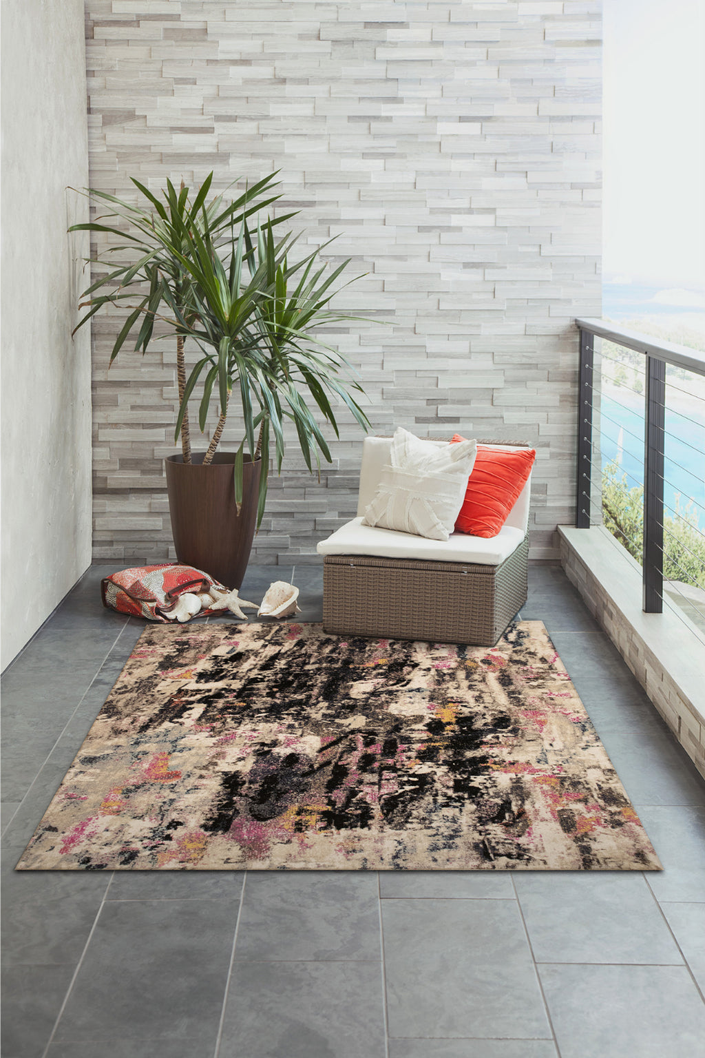 Trans Ocean Fresco 6131/44 Abstract Multi Area Rug by Liora Manne Room Scene Image Feature