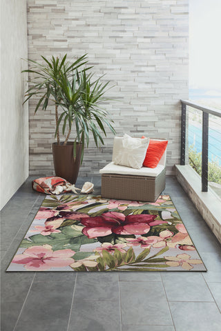 Trans Ocean Marina 8063/44 Tropical Floral Multi Area Rug by Liora Manne