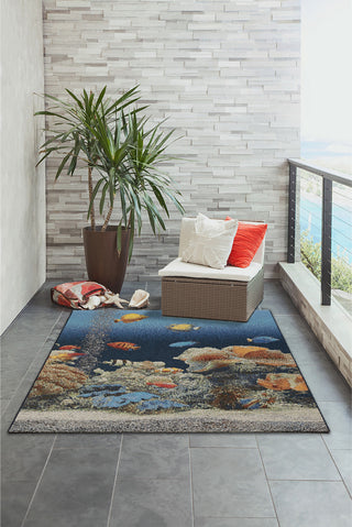 Trans Ocean Marina 8078/04 Aquarium Blue Area Rug by Liora Manne Room Scene Image Feature