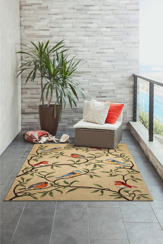 Trans Ocean Ravella 2270/12 Birds On Branches Natural Area Rug by Liora Manne