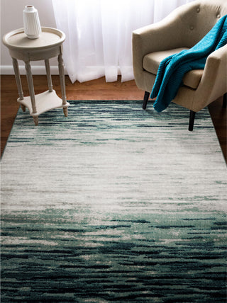 Trans Ocean Aurora 2853/03 Strata Blue Area Rug by Liora Manne Room Scene Image Feature