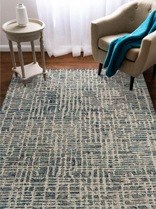 Trans Ocean Savannah 9512/04 Grid Blue Area Rug by Liora Manne Room Scene Image Feature