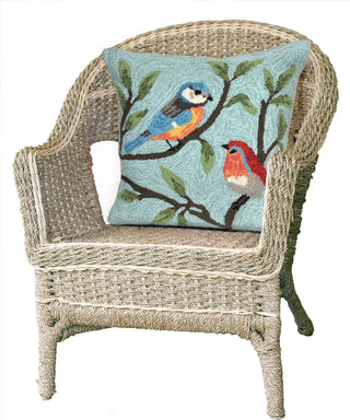 Trans Ocean Frontporch Birds On Branches Blue by Liora Manne