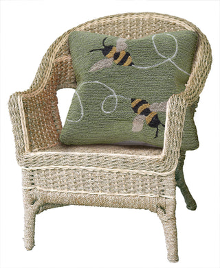 Trans Ocean Frontporch 4437/06 Buzzy Bees Green by Liora Manne