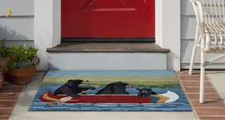 Trans Ocean Frontporch 1892/03 Are We Bear Yet? Blue Area Rug by Liora Manne