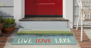 Trans Ocean Frontporch 4507/03 Live Love Lake Blue Area Rug by Liora Manne