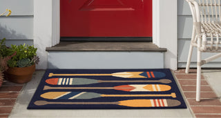 Trans Ocean Frontporch 4508/33 Paddles Navy by Liora Manne