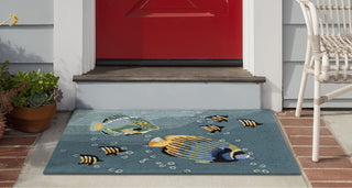 Trans Ocean Frontporch 4530/04 Aquarium Blue Area Rug by Liora Manne