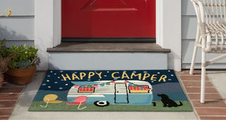 Trans Ocean Frontporch 4542/47 Happy Camper Navy Area Rug by Liora Manne