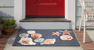 Trans Ocean Frontporch 4565/33 Beachcomber Navy Area Rug by Liora Manne