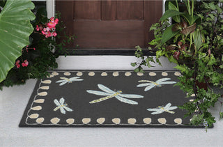 Trans Ocean Frontporch Dragonfly Black/Grey by Liora Manne