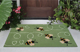 Trans Ocean Frontporch 4437/06 Buzzy Bees Green by Liora Manne