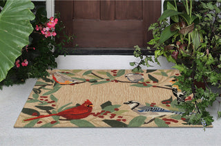 Trans Ocean Frontporch 4500/12 Bird Border Natural Area Rug by Liora Manne