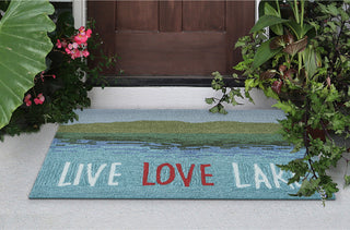 Trans Ocean Frontporch 4507/03 Live Love Lake Blue Area Rug by Liora Manne