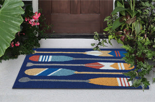 Trans Ocean Frontporch 4508/33 Paddles Navy by Liora Manne