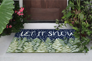 Trans Ocean Frontporch 4512/47 Let It Snow Navy by Liora Manne