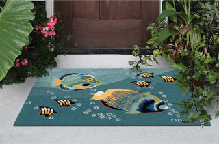 Trans Ocean Frontporch 4530/04 Aquarium Blue Area Rug by Liora Manne