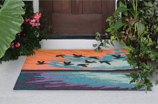 Trans Ocean Frontporch 4572/03 Flock Blue Area Rug by Liora Manne