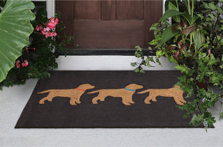 Trans Ocean Frontporch 4575/47 Yellow Labs Grey Area Rug by Liora Manne Room Scene Image Feature