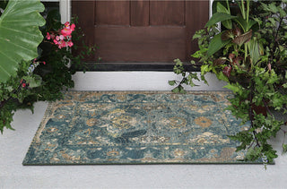 Trans Ocean Marina 8044/03 Kashan Blue Area Rug by Liora Manne Room Scene Image Feature