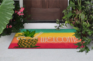 Trans Ocean Natura 2096/24 Welcome Pineapple Red by Liora Manne