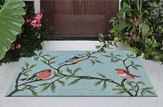 Trans Ocean Frontporch Birds On Branches Blue by Liora Manne