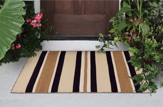 Trans Ocean Sorrento 6310/22 Cabana Stripe Khaki Area Rug by Liora Manne Room Scene Image Feature