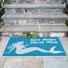 Trans Ocean Frontporch 4352/04 Save Water Drink Wine Blue Area Rug by Liora Manne Room Scene Image Feature