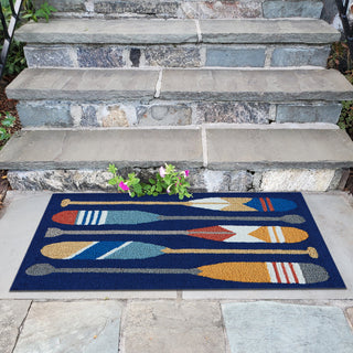 Trans Ocean Frontporch 4508/33 Paddles Navy by Liora Manne