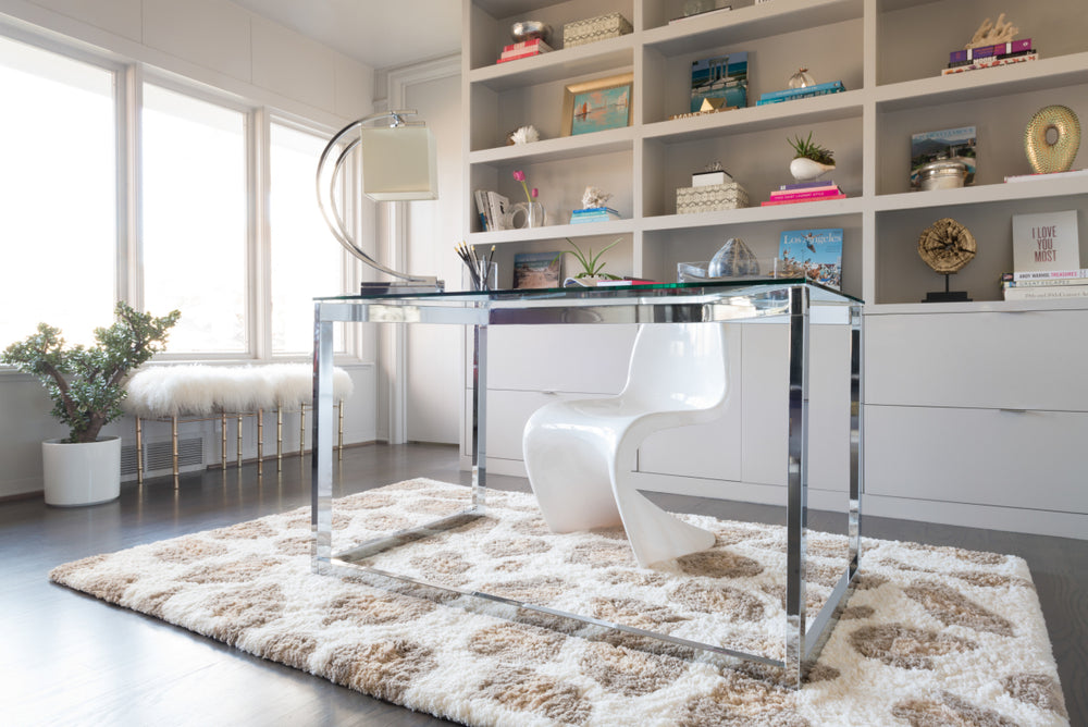 Loloi Kiara Shag KR-03 Ivory / Taupe Area Rug Roomscene Feature