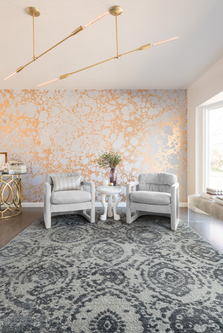 Loloi Cyrus CU-01 Grey/Indigo Area Rug Roomscene