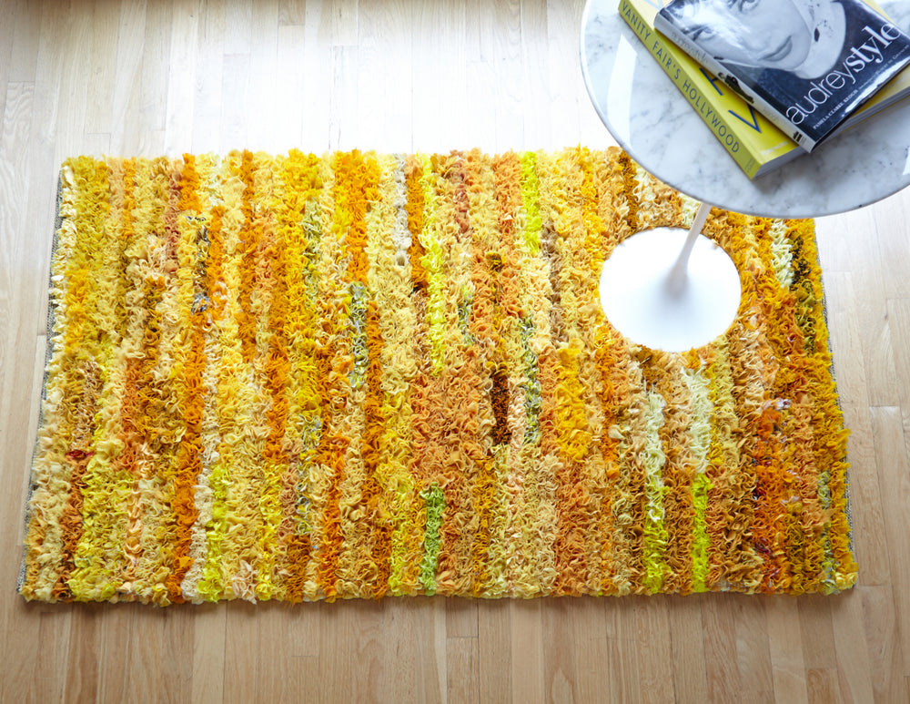Loloi Eliza Shag EI-01 Lemon Area Rug Roomscene Feature