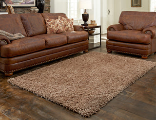 Loloi Hera Shag HG-01 Mocha Area Rug Roomscene Feature