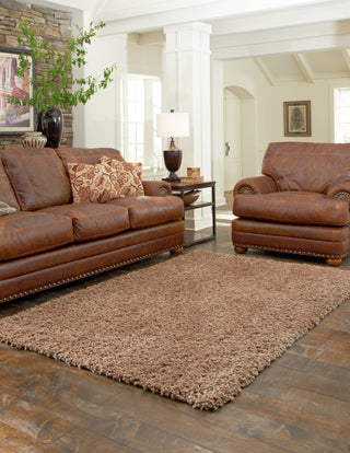 Loloi Hera Shag HG-01 Mocha Area Rug Roomscene