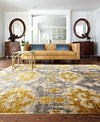 Loloi Xavier XV-04 Grey / Gold Hand Knotted Area Rug Roomscene