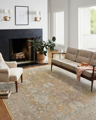 Chris Loves Julia x Loloi Rosemarie ROE-01 Gold/Sand Area Rug Lifestyle Image Feature