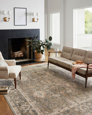 Chris Loves Julia x Loloi Rosemarie ROE-01 Sage/Blush Area Rug Lifestyle Image Feature