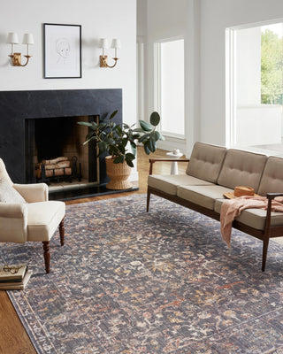 Chris Loves Julia x Loloi Rosemarie ROE-04 Graphite/Multi Area Rug Lifestyle Image Feature