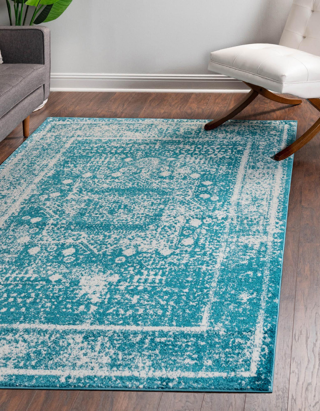 Unique Loom Rosso T-16707 Blue Area Rug Rectangle Lifestyle Image Feature