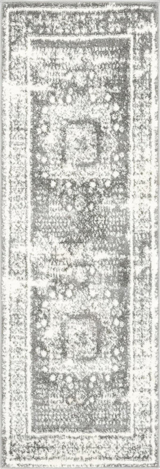 Unique Loom Rosso T-16707 Gray Area Rug Runner Top-down Image