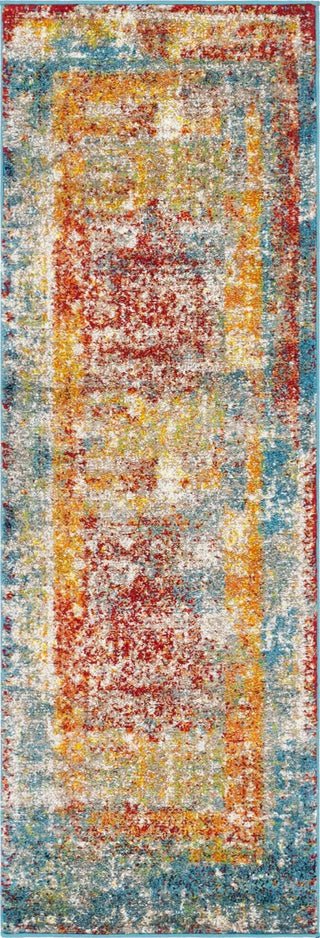 Unique Loom Rosso T-16707 Multi Area Rug Runner Top-down Image